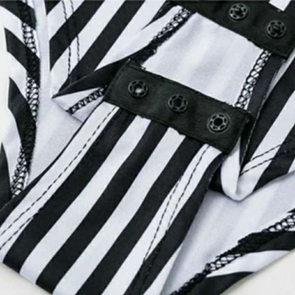 Last S•Sexy Striped Mesh Bodysuit - Picture 3 of 5